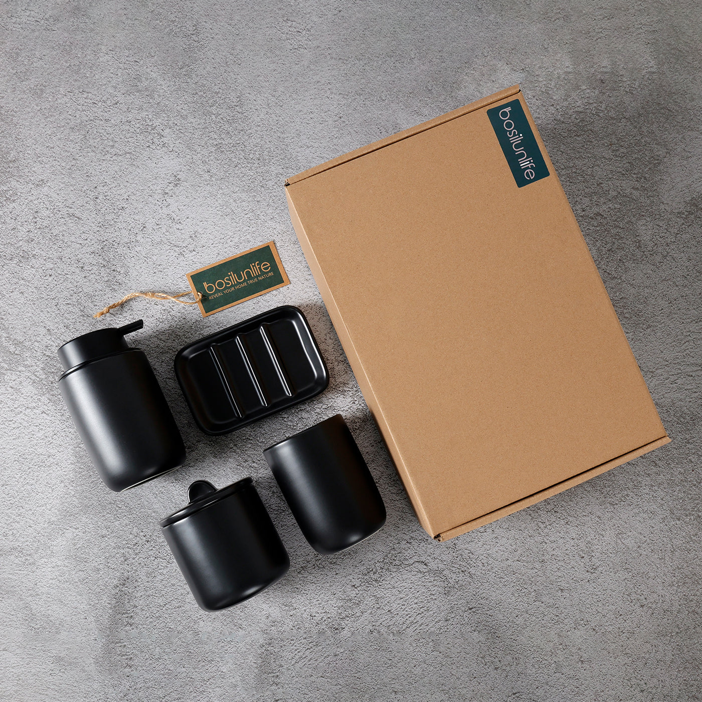 Matte Black 4-Piece Bathroom Set by BosilunLife