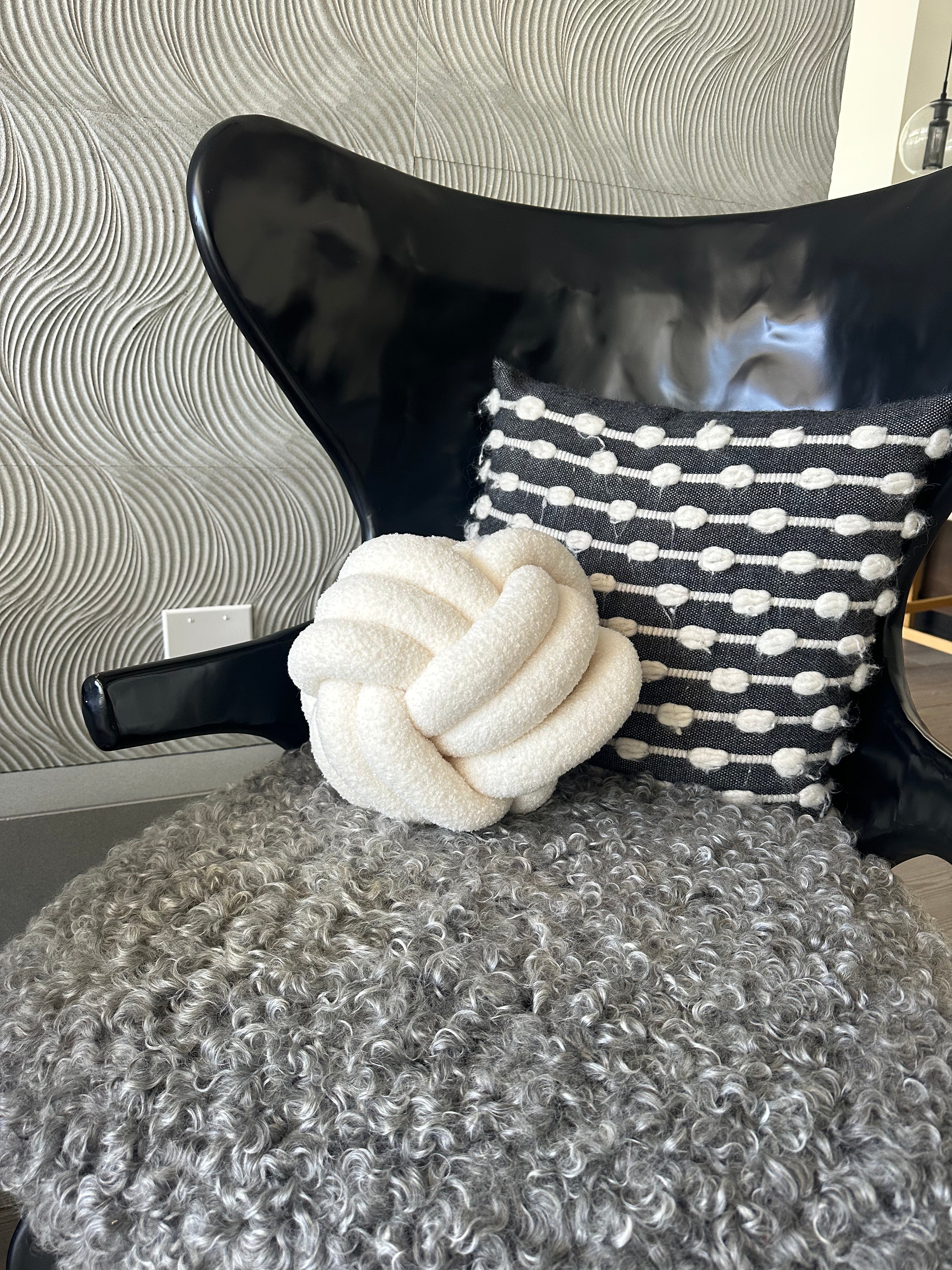 Knotted Plush Accent Pillow by BUSA