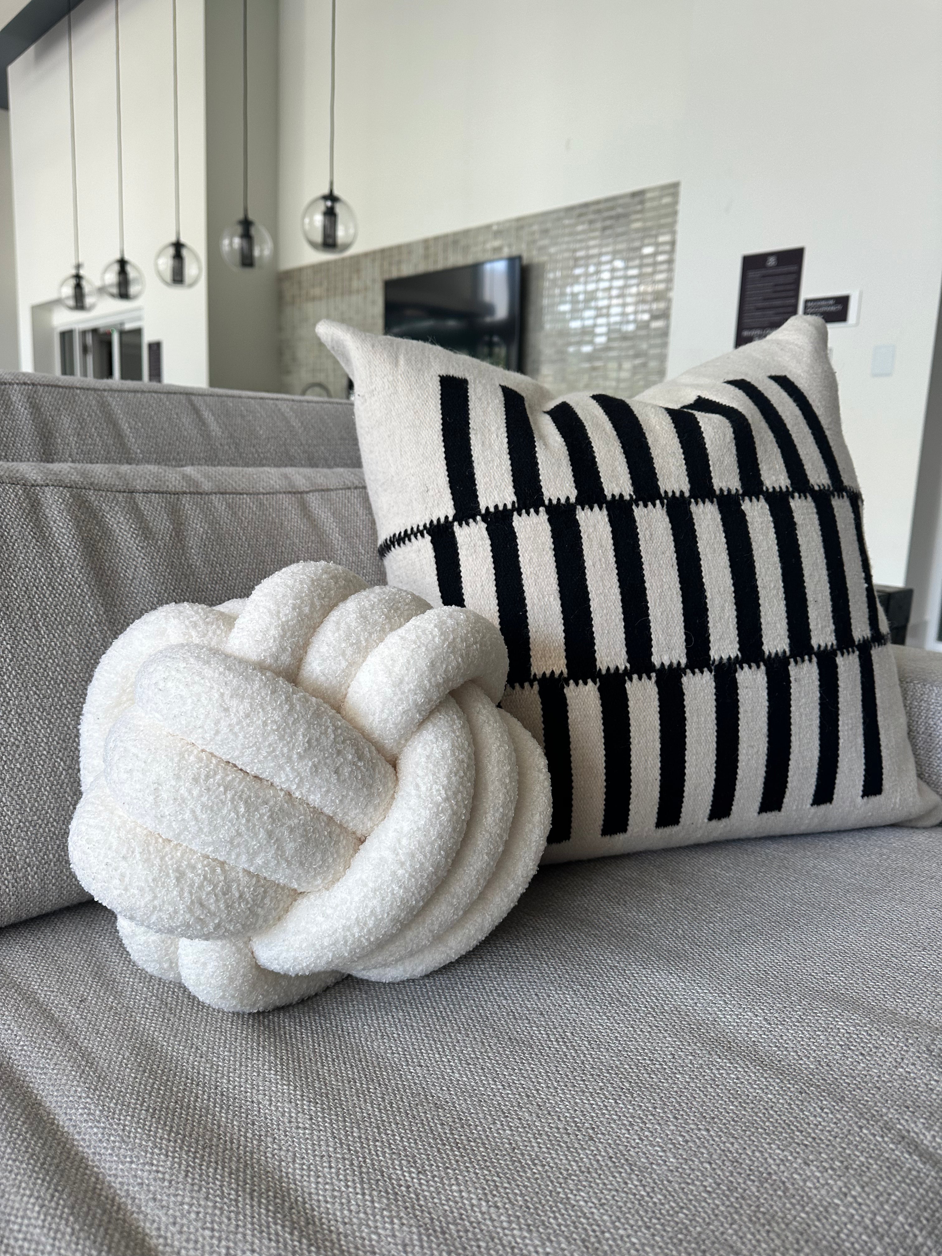 Knotted Plush Accent Pillow by BUSA