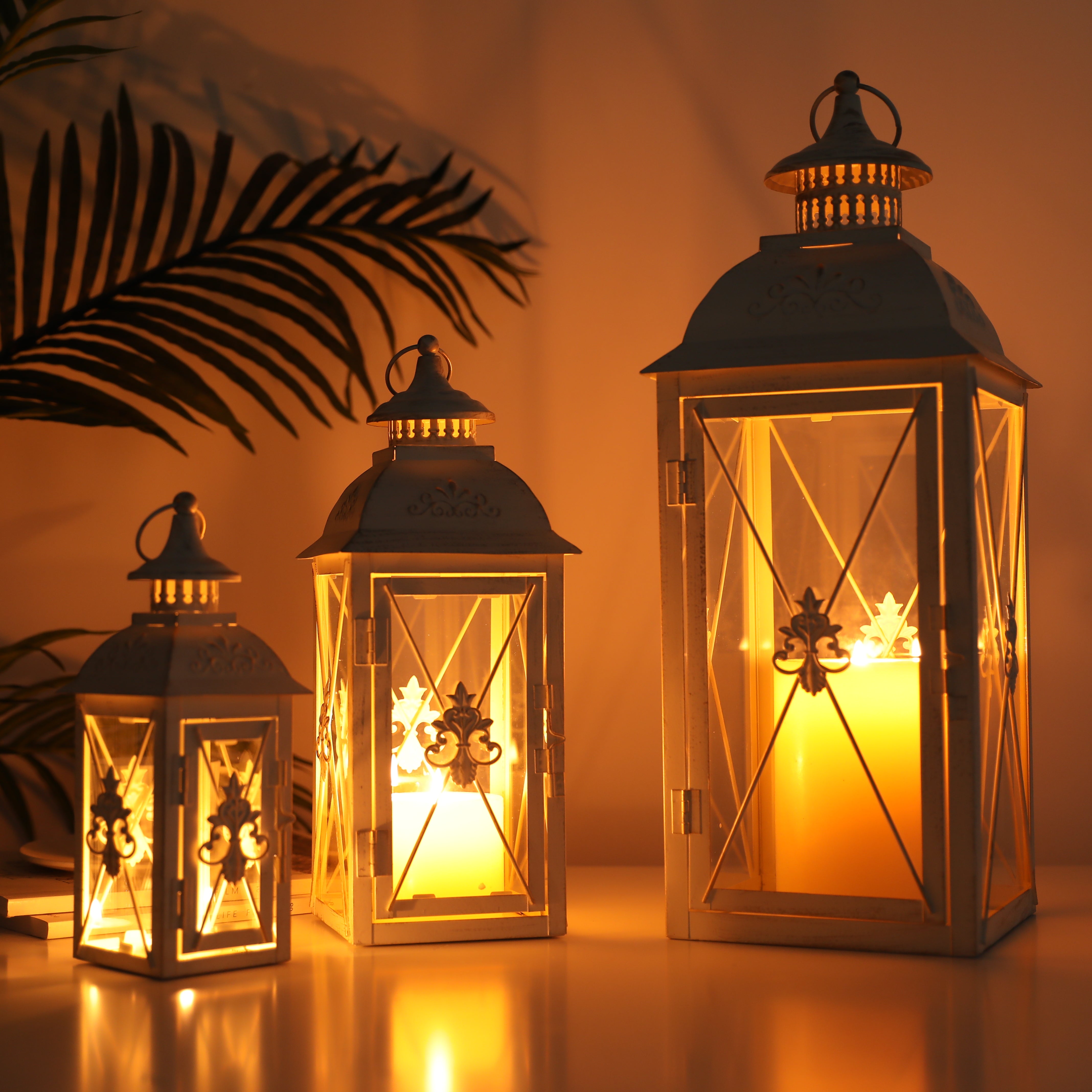 Vintage Metal Candle Holder Lantern by JHY Design, set of 3
