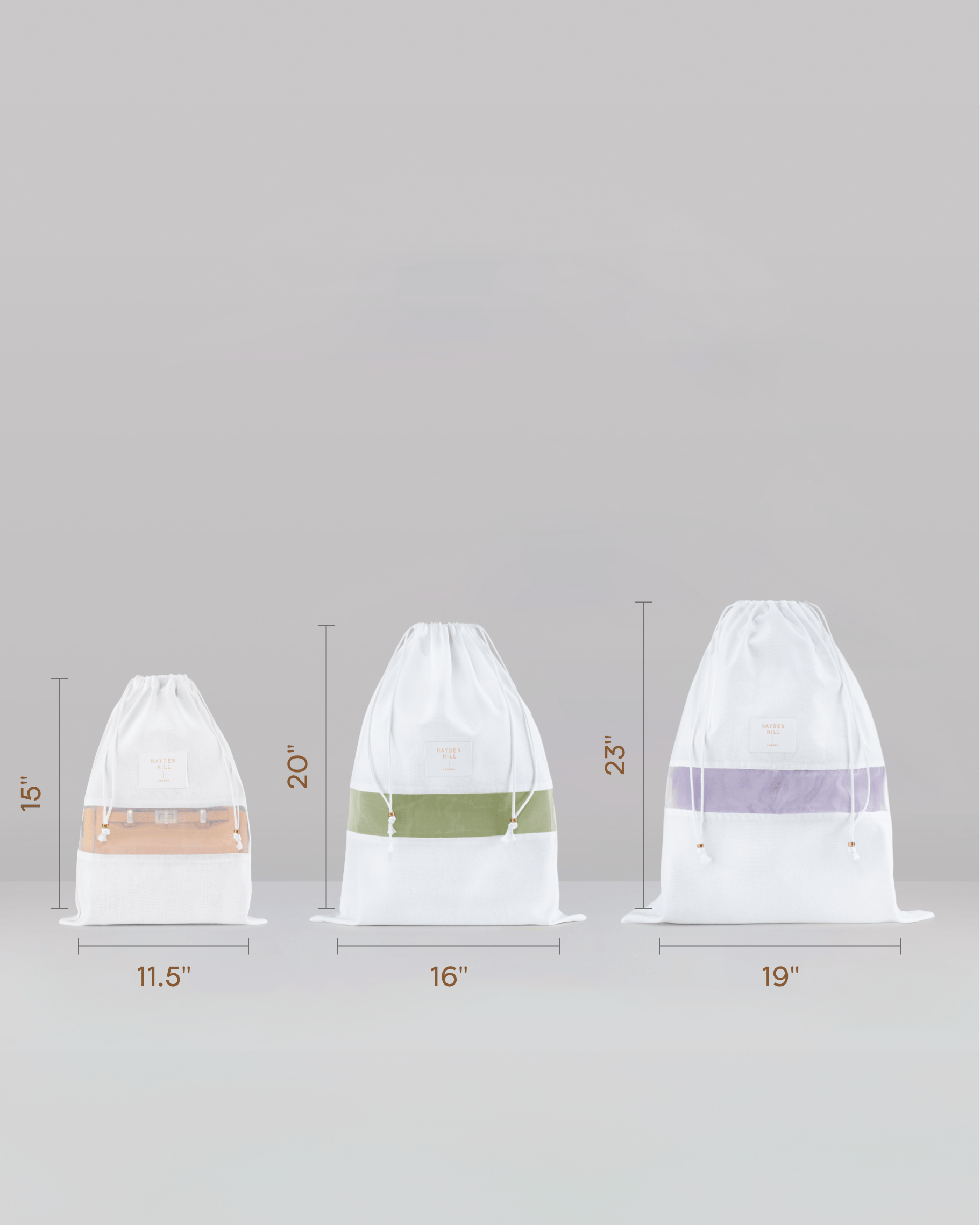 Organic Cotton Dust Bags by Hayden Hill, set of 3
