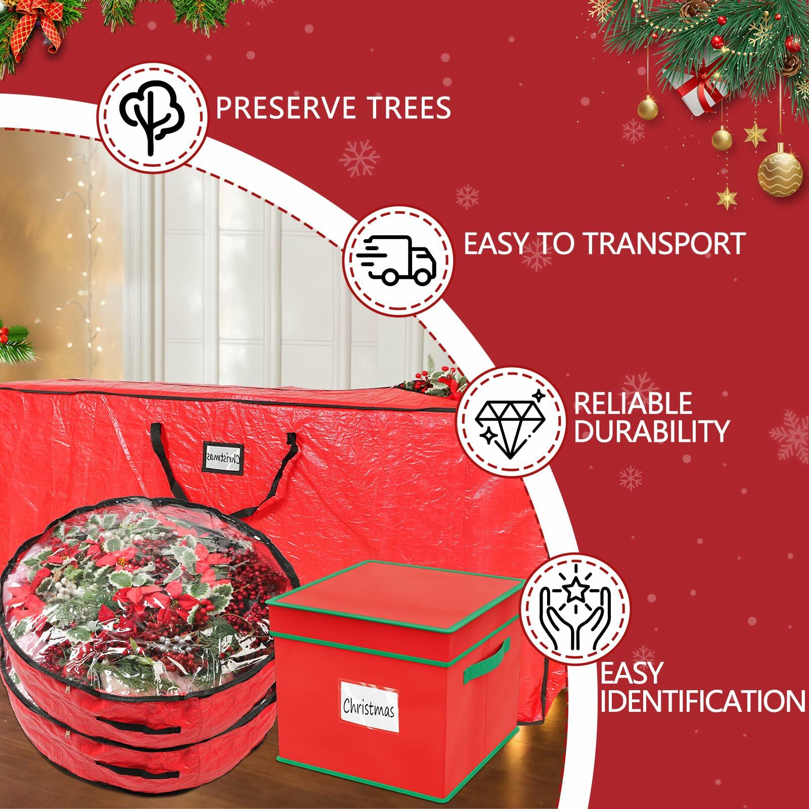 Christmas Tree & Ornament Storage Bags, 4 piece set by Falflor