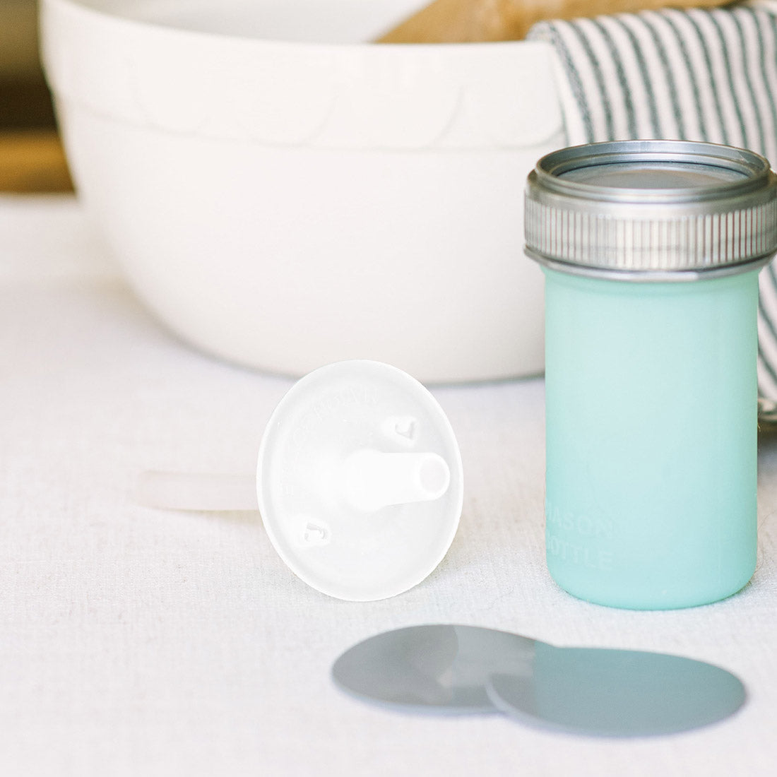 Silicone Straw Tops by Mason Bottle, set of 2