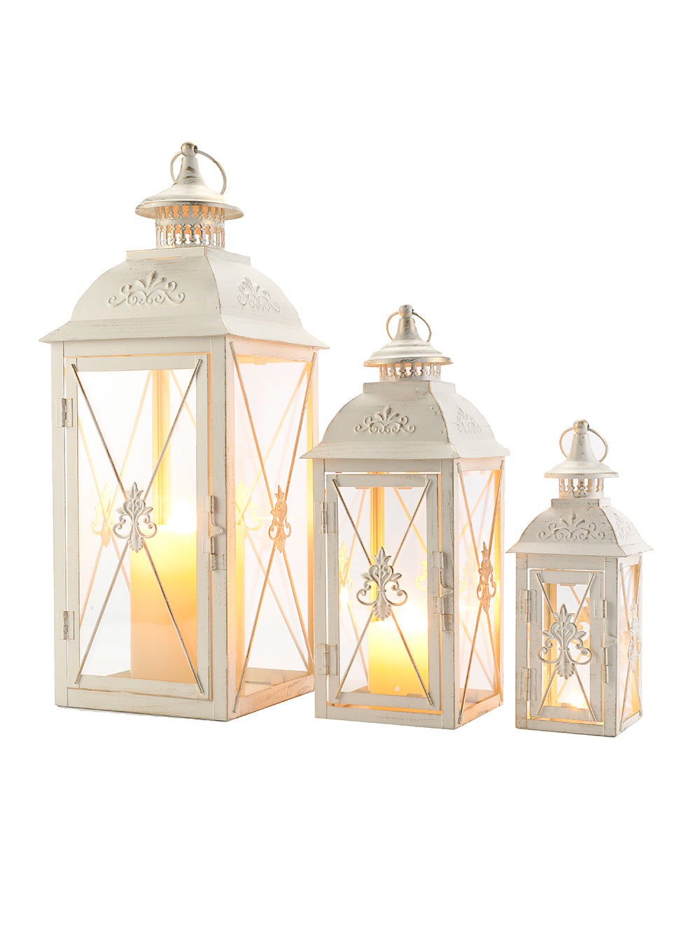 Vintage Metal Candle Holder Lantern by JHY Design, set of 3