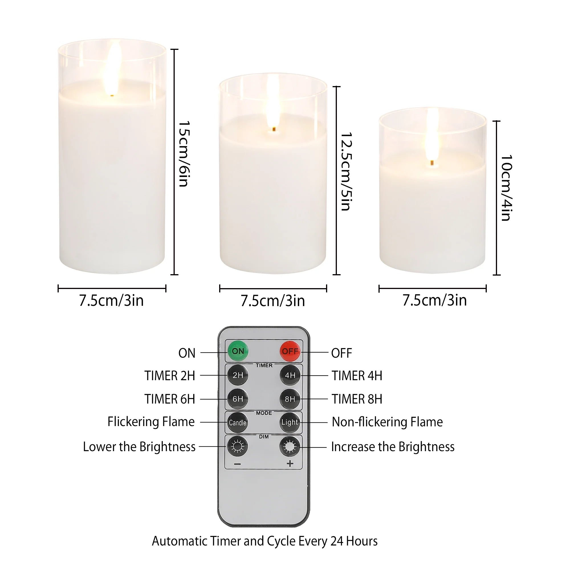 Flameless LED Candles by JHY Design, set of 3