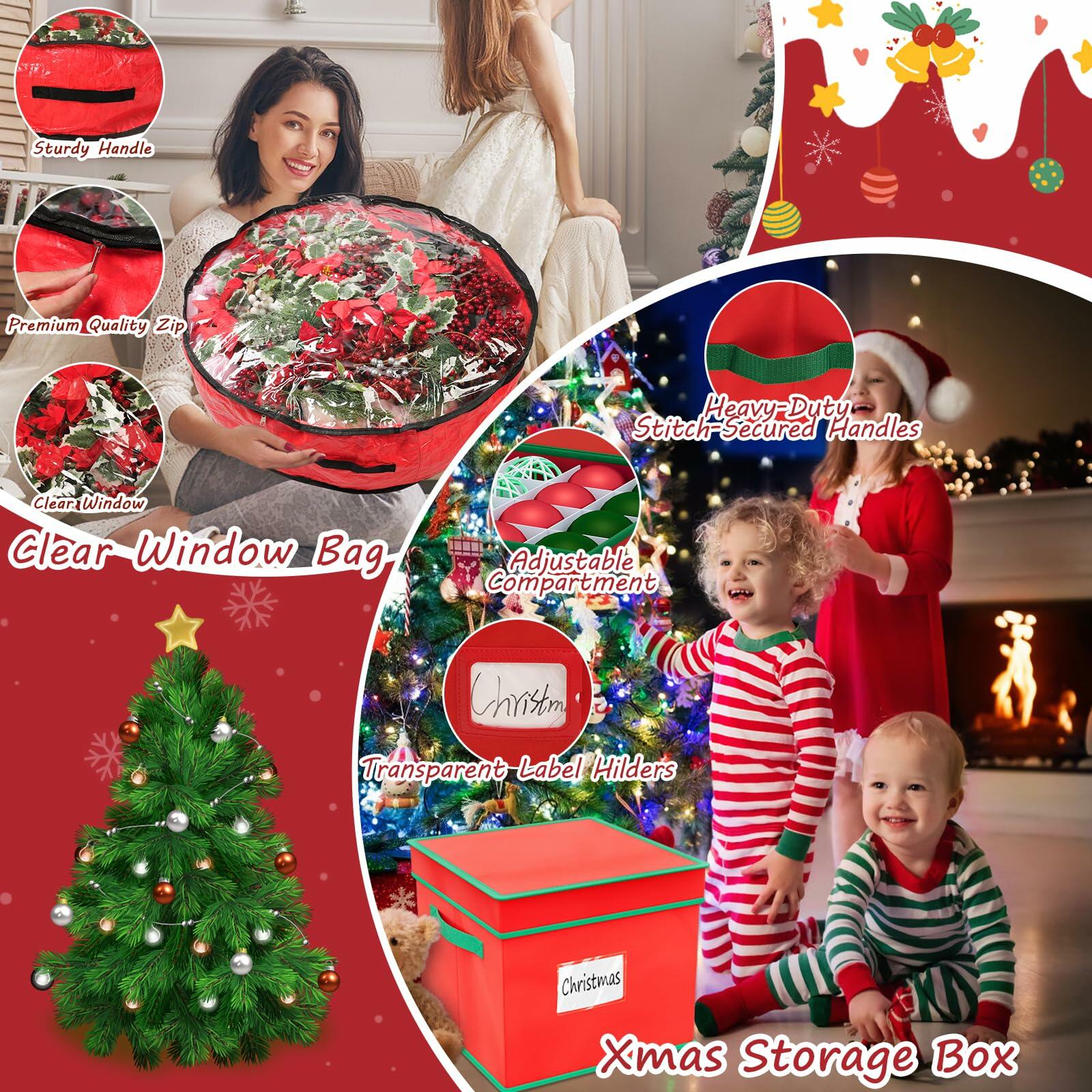 Christmas Tree & Ornament Storage Bags, 4 piece set by Falflor